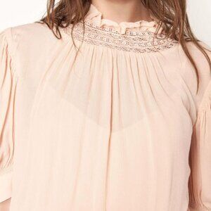 nwt ba&sh robe noda flowy romantic peasant top crop lace cottagecore fairy boho